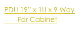 PDU 19” x 1U x 9 Way
       For Cabinet
